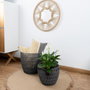 Vinthera Panier Moa en Coton et Acier Gris 38x38x35 cm, 29x29x24 cm