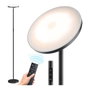 Cristalrecord Lampe de pied LED Dencel noire, 24 W, 2200 lm, dimmable