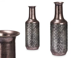 GIFTDECOR Jarrón relief haut plata envejecido