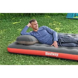 Bestway Matelas gonflable de camping Pavillo 2 places Roll & Relax - 203 x 183 x 22 cm avec sac de gonflage et étui
