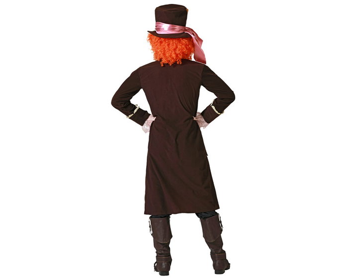 Disfraz - Déguisement Homme Adulte Sombrerero Loco (Chapeau Fou) - Marron - Taille M-L - Comprend Veste, Chapeau et Accessoire de Cou