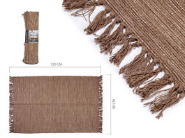 Giftdecor Tapis en Coton Marron 80x120 cm (Set de 12)