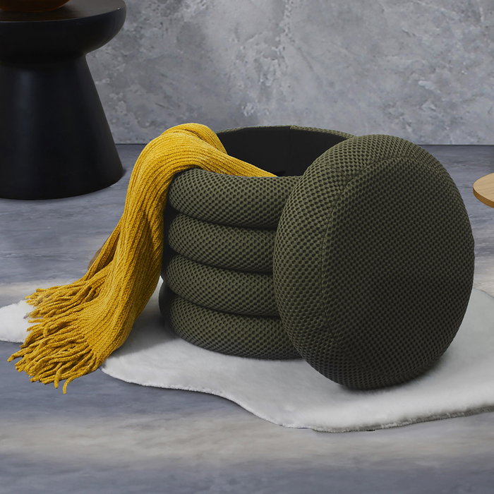 Home Deco Factory Pouf de rangement Atom caqui Home Deco Factory Pouf de rangement Atom caqui