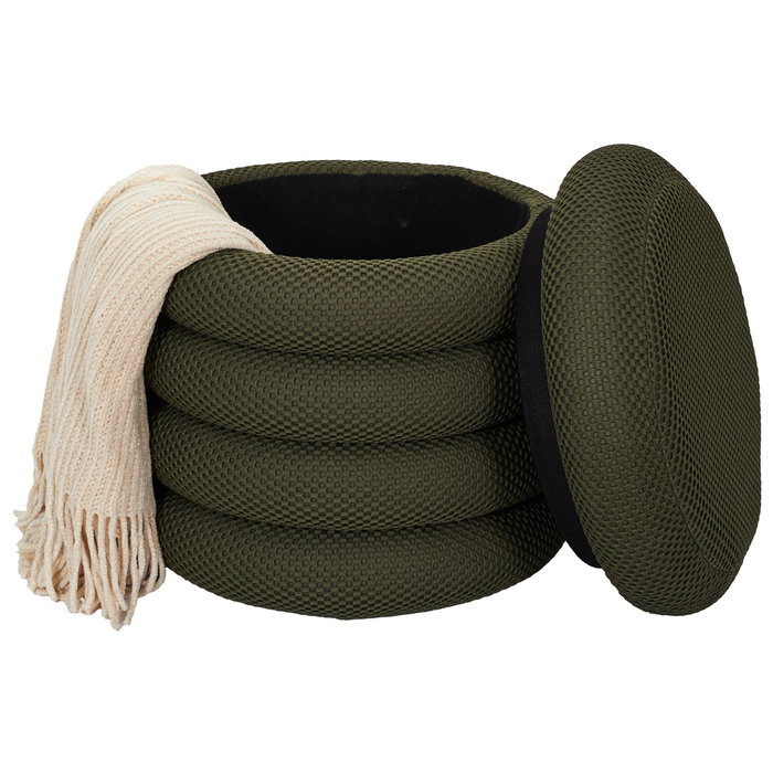 Home Deco Factory Pouf de rangement Atom caqui Home Deco Factory Pouf de rangement Atom caqui