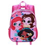 Karactermania Sac à dos trolley 3D petites princesses Disney flowers 26 x 13 x 34 cm, sac enfant à roues, rose