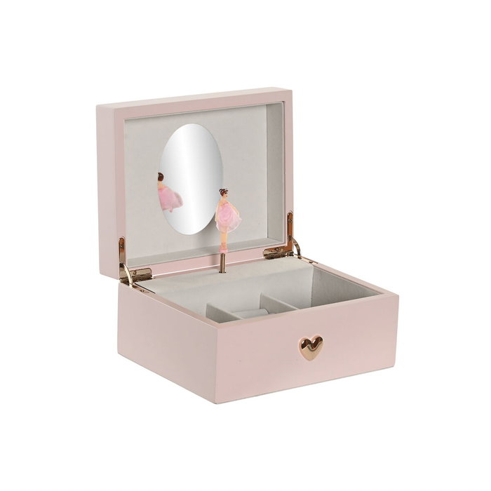 Home ESPRIT Boîte à bijoux Rose Bois Miroir Home ESPRIT Boîte à bijoux Rose Bois Miroir