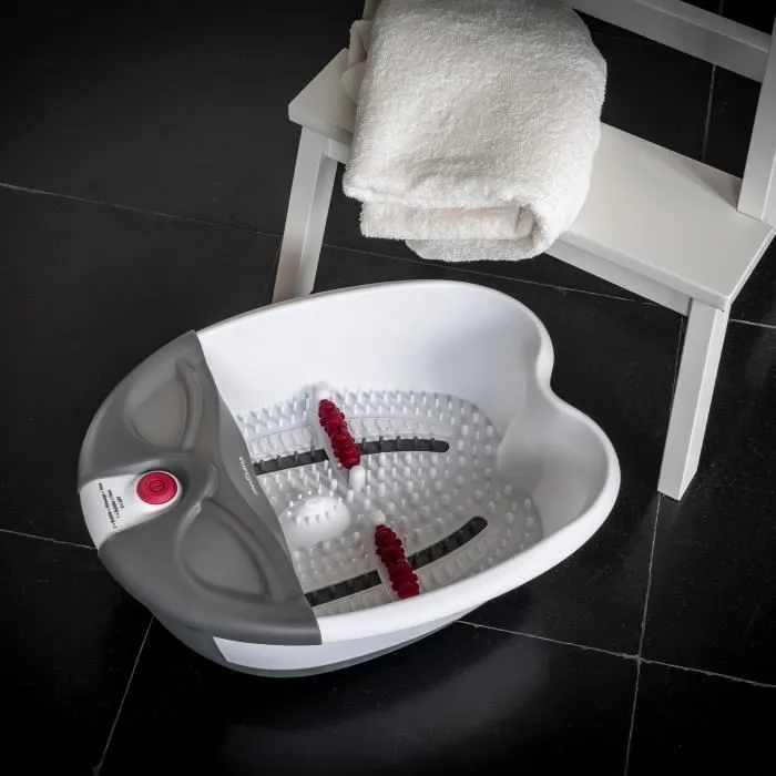 Medisana FS 300 - Bain de pieds Spa Blanc avec Massage Vibrations Relaxant, Chauffe-Eau et Réflexologie Plant