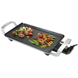 Bourgini Classic Multi Plate Plus Plancha Électrique 1800W 43x23cm Antiadhésif Daikin avec 6 Spatules en Bois