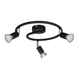 Philips Limbali Lampe 3 spots Noir GU10 métal IP20 Ø29,3 x 13 cm sans ampoule