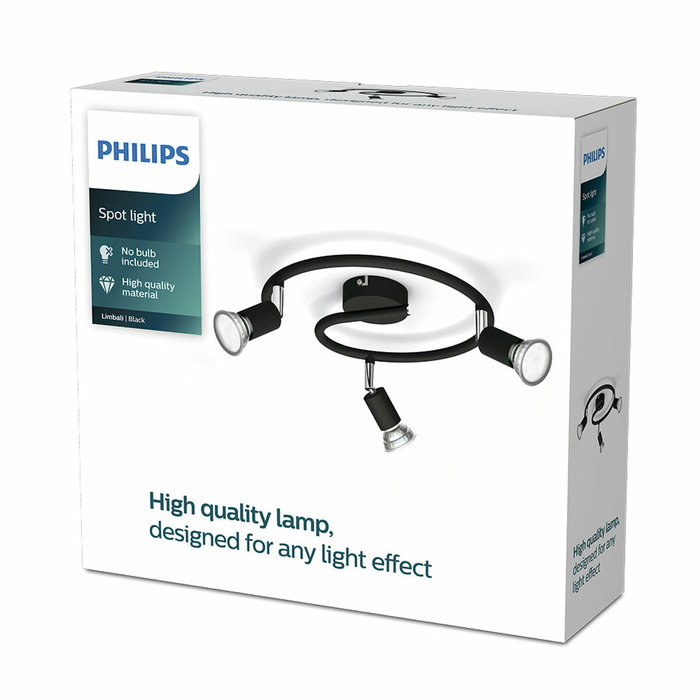 Lumière Philips limbali Noir GU10 (3 Unités)