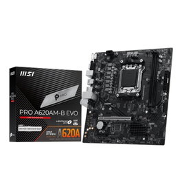 MSI PRO A620AM-B EVO 911-7E36-001 Carte mère Micro-ATX Socket AM5 Chipset AMD A620A DDR5 PCIe 4.0 LAN 2.5G HDMI VGA