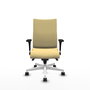 Piqueras Y Crespo Chaise Albacete confidente, Similicuir Crema, Base Blanche, Accoudoirs 1D