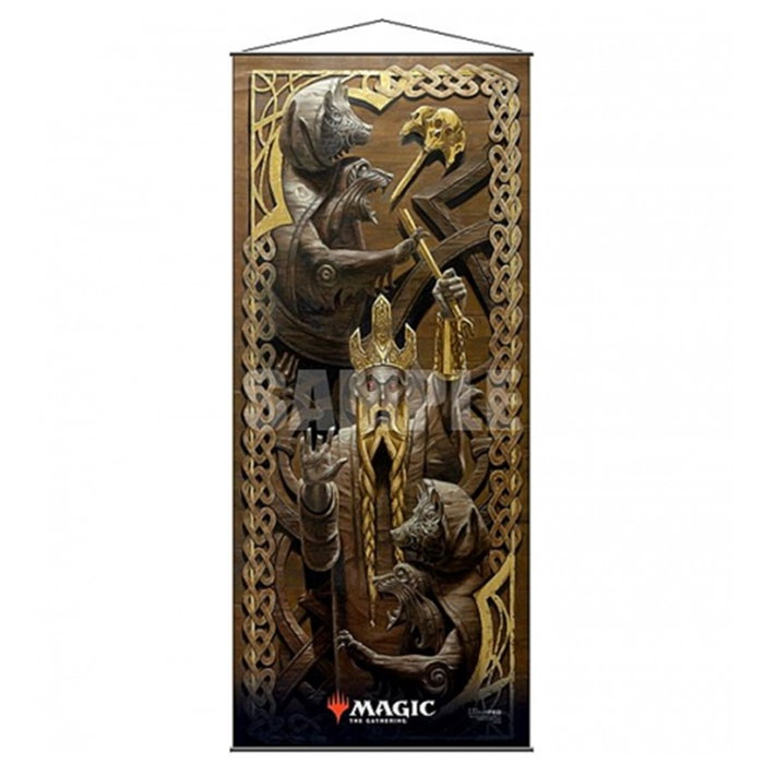 Ultra Pro Rouleau mural Cycle Rare Magic: The Gathering - Tissu soyeux haut de gamme avec baguettes noires et cordon de suspension Ultra Pro Rouleau mural Cycle Rare Magic: The Gathering - Tissu soyeux haut de gamme avec baguettes noires et cordon de suspension