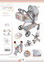Decuevas Cityx 3-en-1 - Poussette pliante pour poupées jusqu'à 50 cm - Dimensions 38x65x73 cm - Coton, Plastique, Polyester