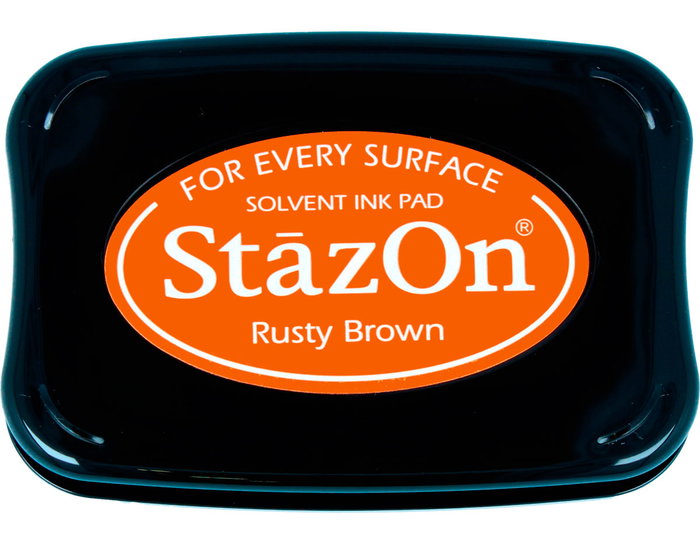 Tsukineko STAZON Tampon encreur marron rouille pour verre et plastique Tsukineko STAZON Tampon encreur marron rouille pour verre et plastique
