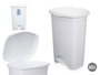 ARTE REGAL Poubelle à pédale en plastique blanc 50L (Lot de 3)