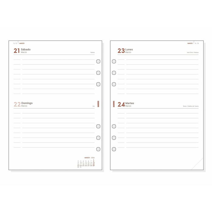 Recharge pour agenda Finocam OPEN R1097 2026 15,5 x 21,5 cm