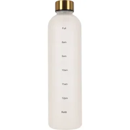 Athlecia Gourde de sport Ayan 1000 ml (1 L) avec repères horaires pour hydratation quotidienne, yoga, fitness - Blanc