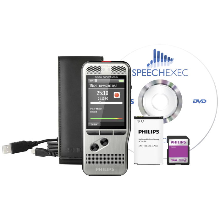 Philips DPM 6700/03 Ensemble de dictée et de transcription Pocket Memo avec logiciel SpeechExec Philips DPM 6700/03 Ensemble de dictée et de transcription Pocket Memo avec logiciel SpeechExec