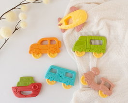 KioKids Lot de 6 Morditeurs Véhicules Multicolores