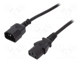 DIGITUS Câble d'alimentation H05VV-F IEC C13 femelle vers IEC C14 mâle 1,8m noir