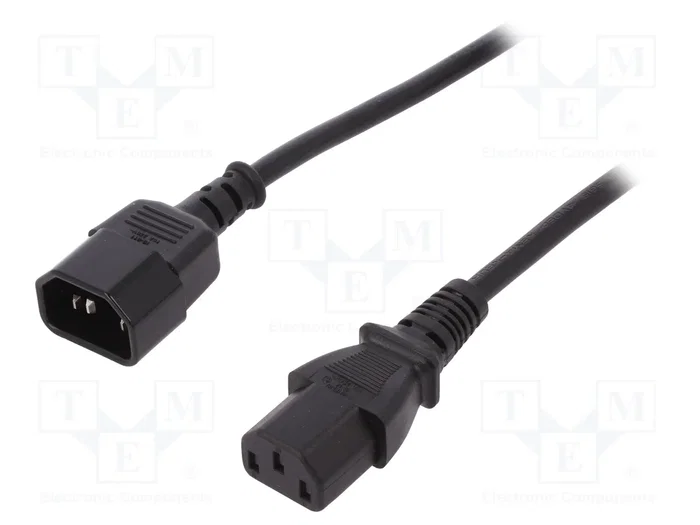 DIGITUS Câble d'alimentation H05VV-F IEC C13 femelle vers IEC C14 mâle 1,8m noir DIGITUS Câble d'alimentation H05VV-F IEC C13 femelle vers IEC C14 mâle 1,8m noir