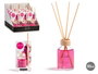 Acorde Mikado 50 ml avec tige Orchidée - Rose, 7x17x5 cm, verre et rotin (Set de 12)