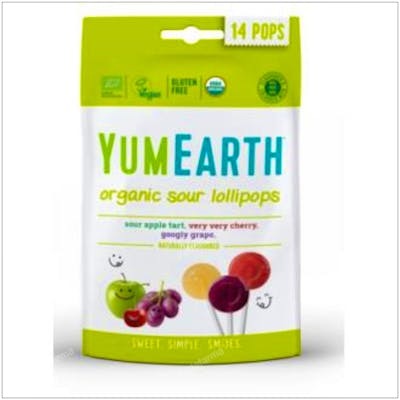 YUM EARTH Piruletas Orgánicas Fruits Acidulés 14ud.