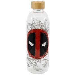 STOR Bouteille en verre Marvel Deadpool 1030 ml avec bouchon étanche, borosilicate sans BPA réutilisable pour réduire les déchets plastiques