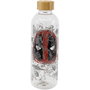 STOR Bouteille en verre Marvel Deadpool 1030 ml avec bouchon étanche, borosilicate sans BPA réutilisable pour réduire les déchets plastiques