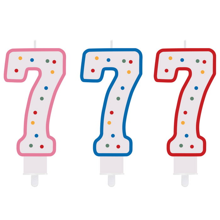Party Time Bougie Anniversaire Chiffre 7 - 14 cm