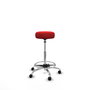 Tabouret Tolosa Pivotant Cuir écologique Non applicable Maille Rouge Structure chromée Sans accoudoirs Sans appui-tête Roulettes pour moquette