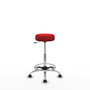 Tabouret Tolosa Pivotant Cuir écologique Non applicable Maille Rouge Structure chromée Sans accoudoirs Sans appui-tête Roulettes pour moquette