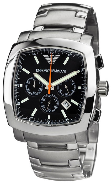 Armani AR5817 avec cadran noir et bracelet argenté Armani AR5817 avec cadran noir et bracelet argenté