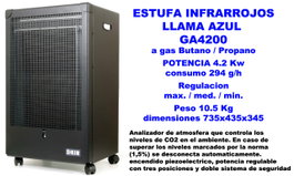 HJM Estufa à gaz 4,2 kW Flamme bleue