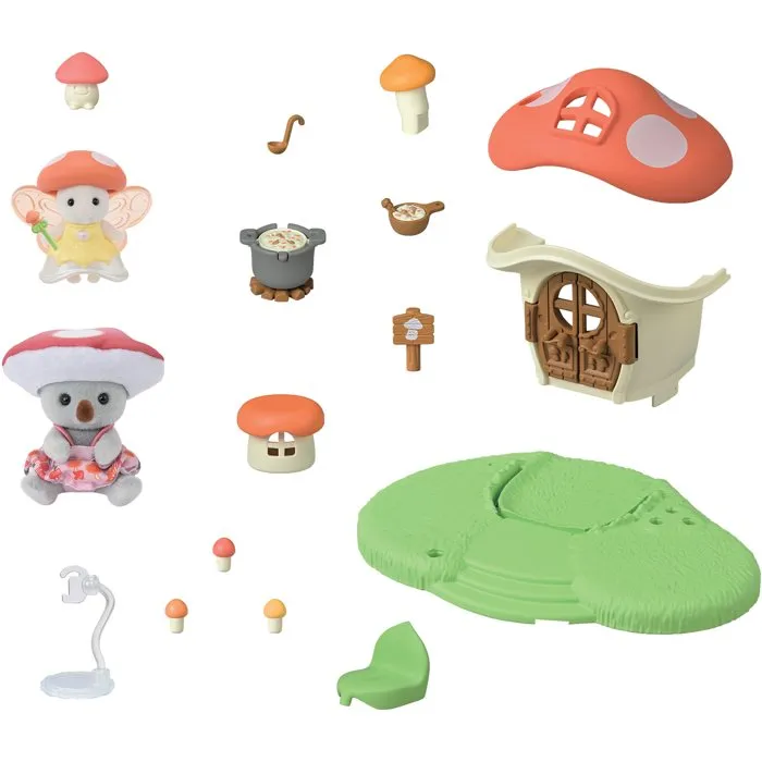 Sylvanian Families Maison Champignon avec Fée et Bébé Koala