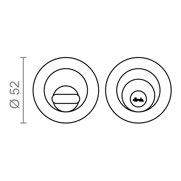 Micel Poignée de porte rosette avec clé et bord rond, modèle 1094, nickel satiné Micel Poignée de porte rosette avec clé et bord rond, modèle 1094, nickel satiné