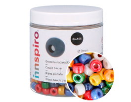 Innspiro Mélange de perles en verre groselle nacrée 9mm
