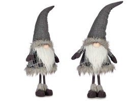 Krist+ Lutin Gris avec Bonnet en Laine 90 cm 100% Polyester (Set de 6)