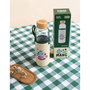 ERIK - Botella de Agua de Cristal con Funda Mang BT21, 500 ml, con Tapon de Bambú y Asa
