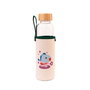 ERIK - Botella de Agua de Cristal con Funda Mang BT21, 500 ml, con Tapon de Bambú y Asa