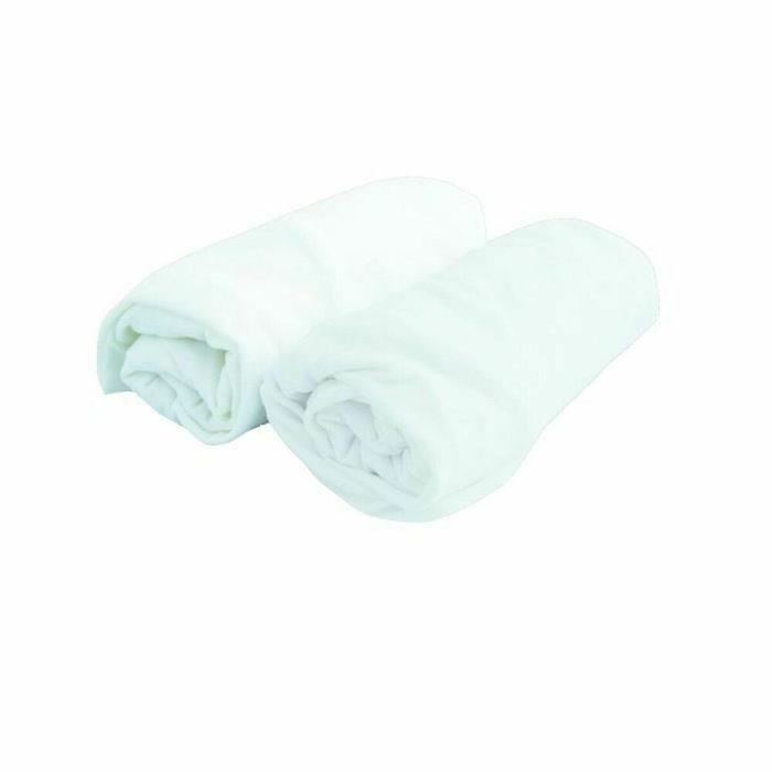 Domiva Lot de 2 draps housse bébé en jersey blanc, 60 x 120 cm Domiva Lot de 2 draps housse bébé en jersey blanc, 60 x 120 cm