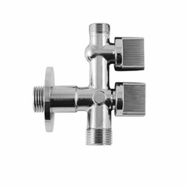 WOLFPACK LINEA PROFESIONAL Robinet d'angle double sortie 1/2'' vers 3/4'' et 3/8''