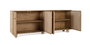 GINER Y COLOMER - Buffet en bois de manguier avec 4 portes à motif de canevas tressé, design artisanal - Couleur naturel - Dimensions 200 x 40 x 77 cm