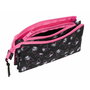 Trousse Fourre-Tout Triple Kuromi Noir Fuchsia 22 x 12 x 3 cm