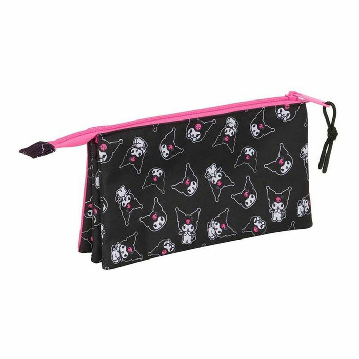Trousse Fourre-Tout Triple Kuromi Noir Fuchsia 22 x 12 x 3 cm Trousse Fourre-Tout Triple Kuromi Noir Fuchsia 22 x 12 x 3 cm