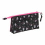 Trousse Fourre-Tout Triple Kuromi Noir Fuchsia 22 x 12 x 3 cm