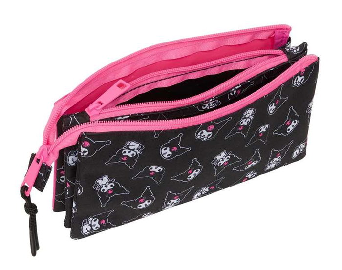 Safta Portatodo Triple Kuromi - Coffret de rangement triple avec personnage Kuromi - 22 x 12 x 3 cm - À partir de 3 ans