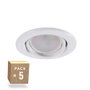Vepa Pack de 5 ampoules LED GU10 6W 500Lm 6000K avec anneau downlight inclinable blanc
