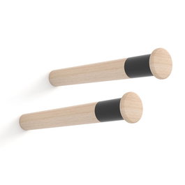 Rei MT 310 Support mural fixe en bois de hêtre laqué pour 1 vélo, 2 pièces, 31 cm x Ø 3,8 cm, 15 kg